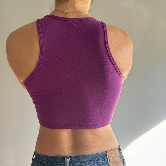 BuffBunny Purple Cropped Tank - Picture 3 of 6